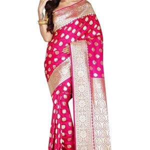 CRAFTONI Woven Banarasi pure silk saree work indian wedding sari women