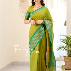 Akila - Green Chettinad Cotton Saree